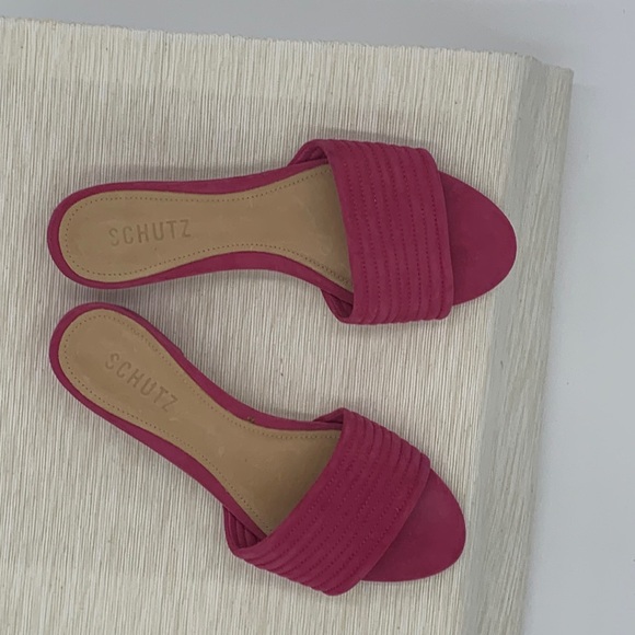 COPY - Pink suede sandal slides new - Picture 1 of 7
